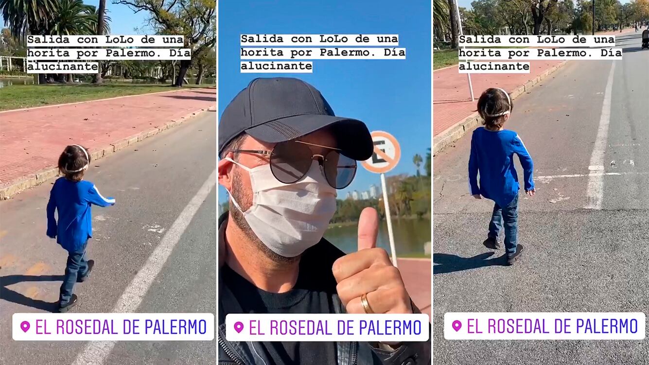 La salida recreativa de Marcelo Tinelli y Lolo por los Bosques de Palermo