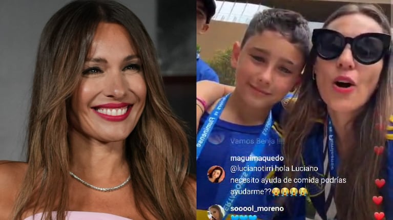 Dulce gesto de Pampita con un niño que fue a Brasil con el sueño de ver a Boca en la final de la Libertadores