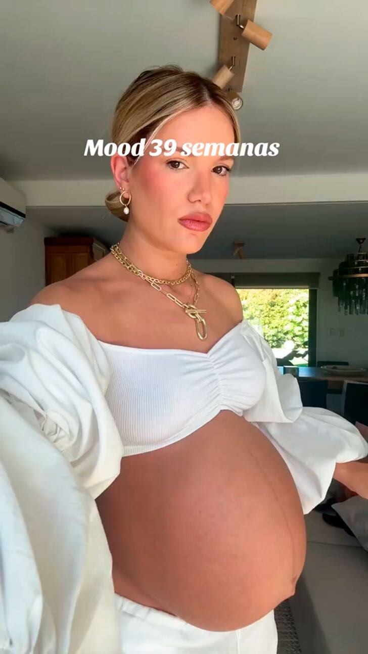 Eva Bargiela mostró su pancita de 39 semanas y le hizo un divertido pedido a su bebé