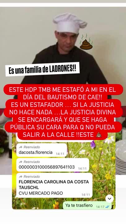 Sabrina Carballo escrachó al cocinero que la estafó con el pernil.