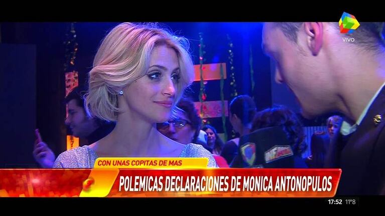Mónica Antonópulos, enojada en los Martín Fierro por el triunfo de Maite Zumelzú y ¿con algunas copitas de más?