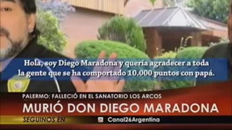 La despedida de Diego Maradona a Don Diego: "Se fue en paz y con todo nuestro amor"