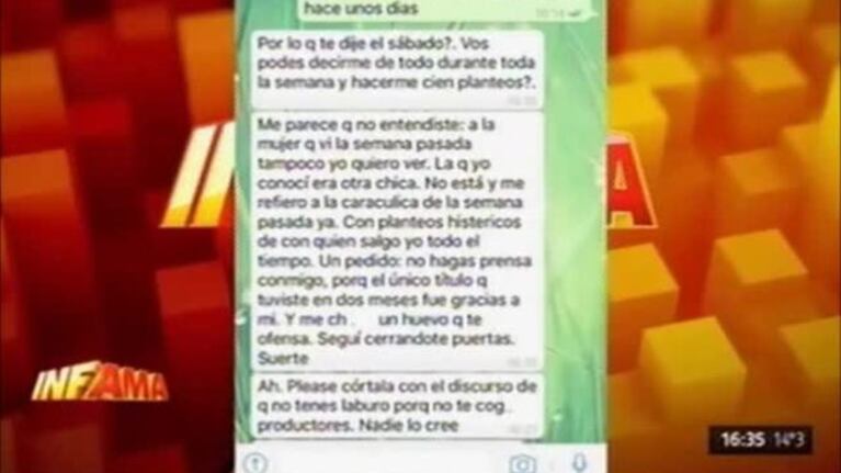 Los chates entre Fabián Doman y Florencia Zaccanti