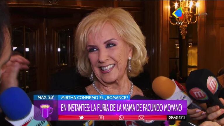 Mirtha Legrand bancó a Susana, luego de que la madre de Facundo Moyano la tildara de 'abuela' para su hijo: "Lo que dijo fue fuerte, desubicado y ofensivo"