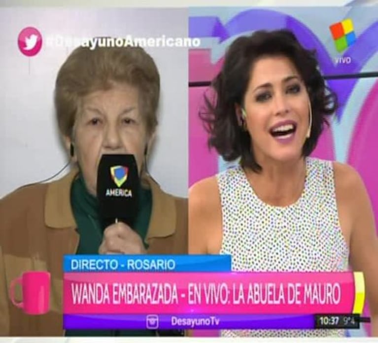 El móvil fallido de la abuela de Mauro Icardi en Desayuno Americano: "Ay, te escucho de mal, Pamela"