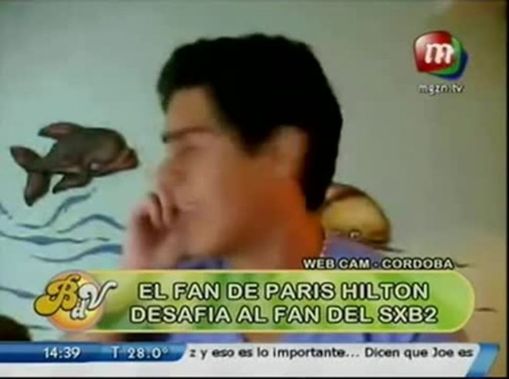 El fan de Paris Hilton llegó a la TV