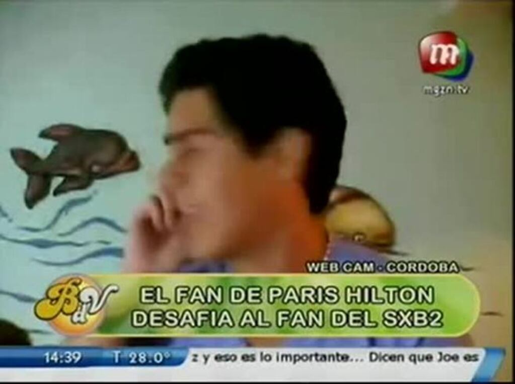 El fan de Paris Hilton llegó a la TV