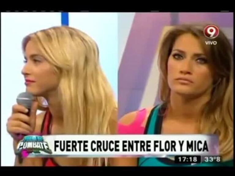 La discusión de Flor Vigna y Mica Viciconte en Combate