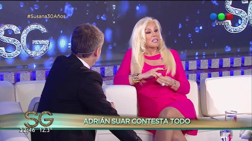 Adrián Suar visitó a Susana Giménez y habló de Araceli González