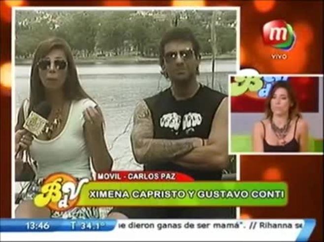 Ximena Capristo y Gustavo Conti, enojadísimos durante un móvil en vivo