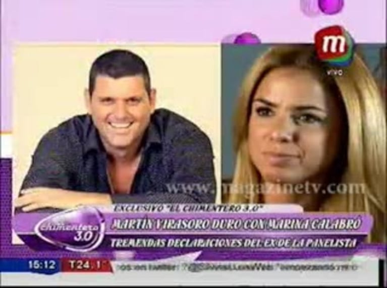 Picantes declaraciones de Martín Virasoro contra su ex, Marina Calabró: la reacción de la periodista