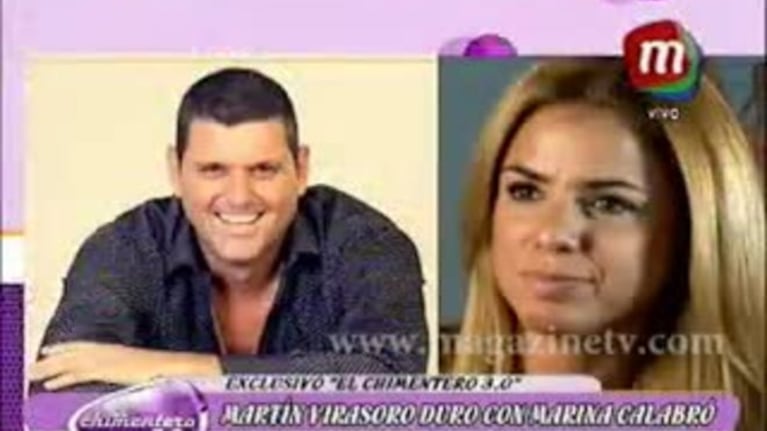 Picantes declaraciones de Martín Virasoro contra su ex, Marina Calabró: la reacción de la periodista