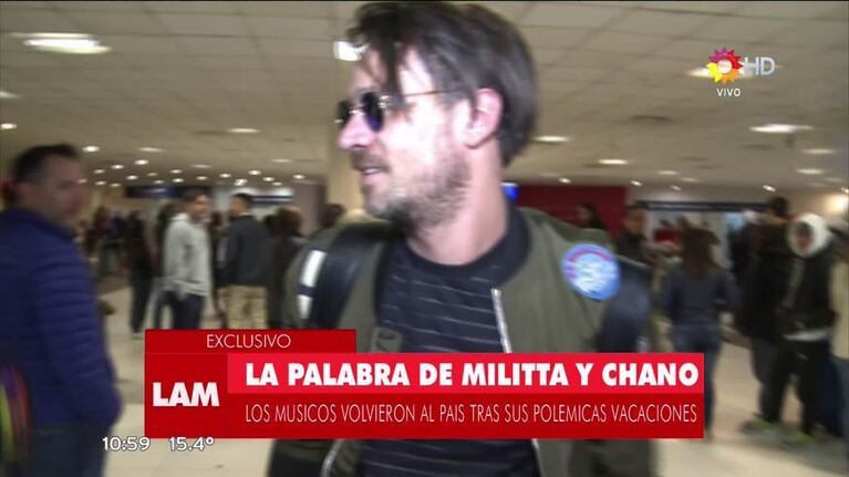 Chano Charpentier y Militta Bora hablaron de su romance al regreso de España