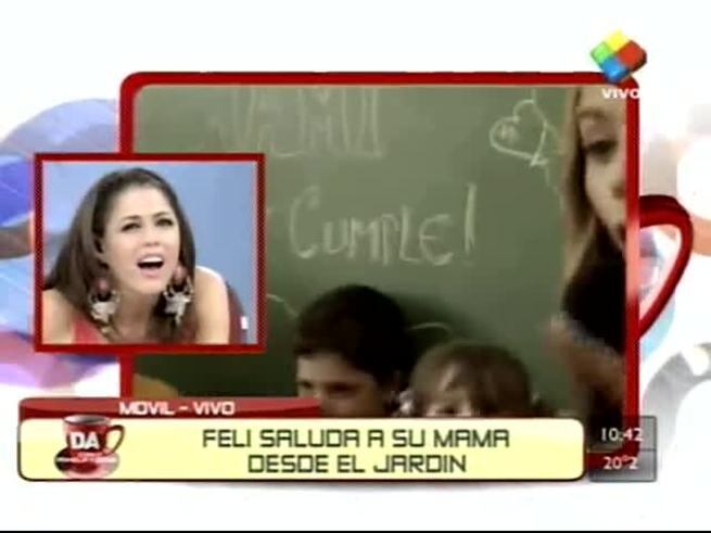 El saludo a Pamela David de su hijo Felipe y sus compañeritos
