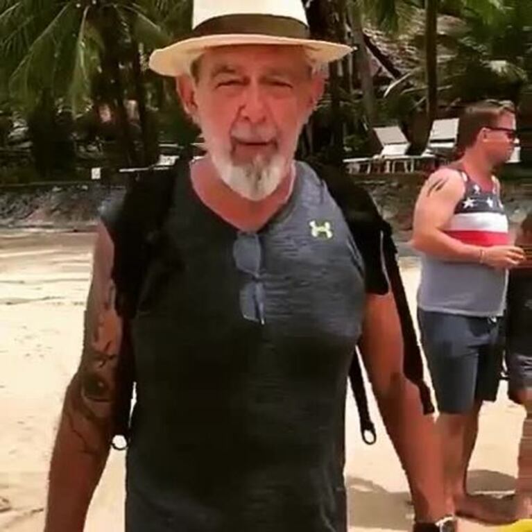 Lalo Mir se mostró en sunga de vacaciones en el sudeste asiático