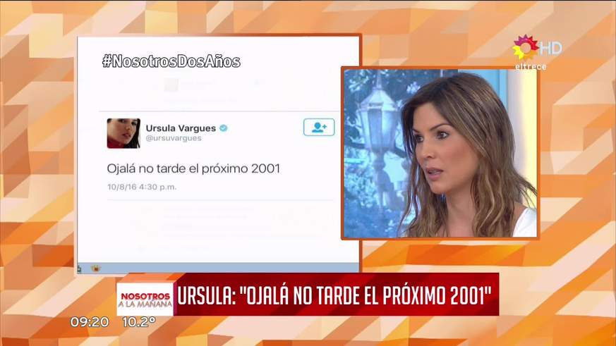 Catarata de fuertes tweets de Ursula Vargues y picante cruce en vivo con Sandra Borghi