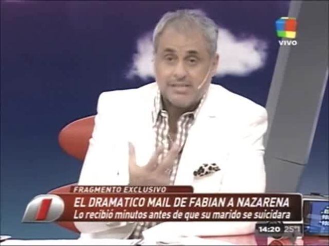 El tremendo mail de Fabián Rodríguez a Nazarena Vélez, antes de suicidarse: "Perdón amor, pero voy a hacer una locura"