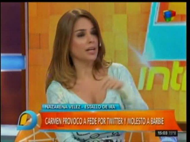 Carmen Barbieri le respondió a Nazarena Vélez, quien cuestionó sus tweets a favor de una exnovia de Fede Bal: "No soy la bruja Cachavacha"