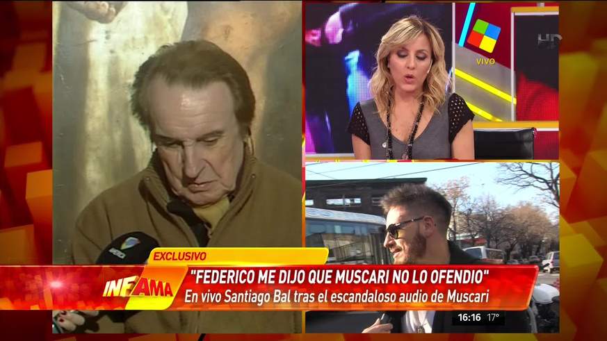 El enojo de Santiago Bal en un móvil con Infama