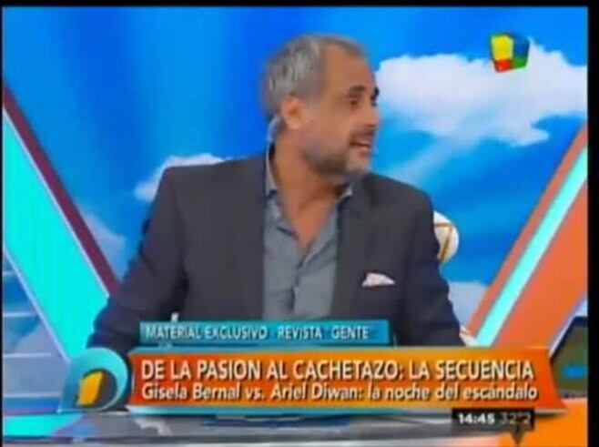 Ariel Diwan, arrepentido tras el escándalo con Gisela Bernal, dijo en Intrusos: "Merecía ese cachetazo"