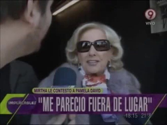 Mirtha Legrand le respondió a Pamela David: "Me parecen fueran de lugar las declaraciones"