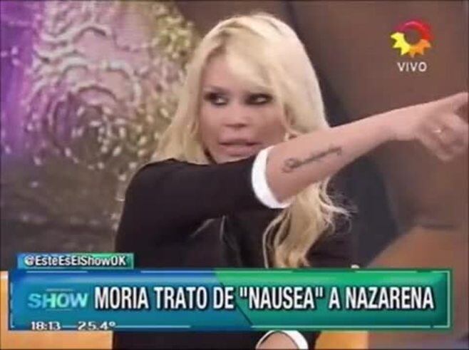 La ácida respuesta de Nazarena a Moria , quien le dijo  Náusea 