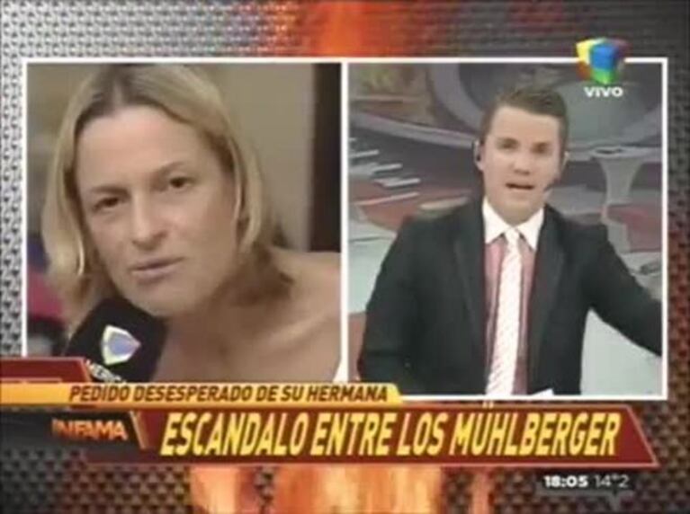 Escándalo y amenaza de la hermana al Dr. Mühlberger: "O arreglás mi situación o salgo a contar todo"