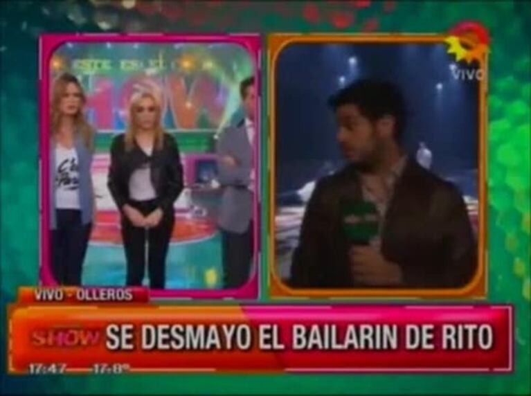 El bailarín de María Eugenia Ritó sufrió una fuerte caída de frente en pleno ensayo