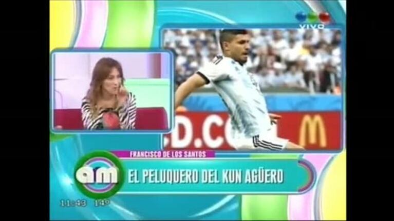 ¡Pasó en vivo! El peluquero del Kun replicó el corte del jugador al cronista de AM: mirá cómo quedó