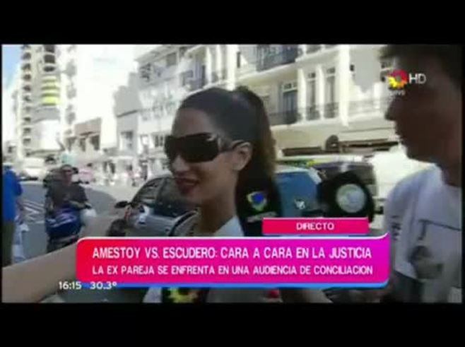 El escándalo de Silvina Escudero y Martín Amestoy en Tribunales: mirá el video con su cruce en vivo