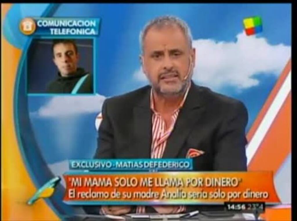 La respuesta de Matías Defederico a los dichos de su madre en Intrusos: "Todo es por plata, más interesada que mi mamá no hay nadie en el mundo"