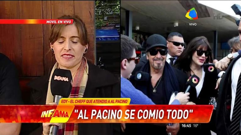 Al Pacino dejó una importante propina en un restaurante 