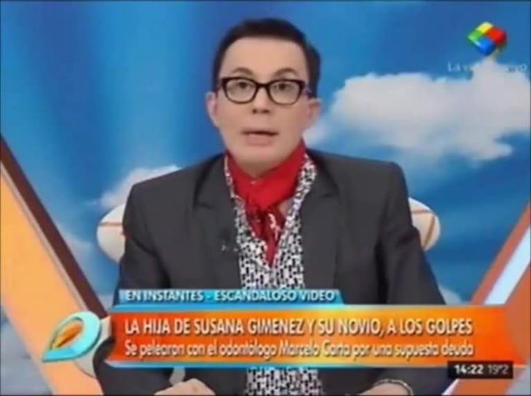 El escandaloso video del novio de la hija de Susana Giménez golpeando al odontólogo por celos: Mecha Sarrabayrouse participa de la escena