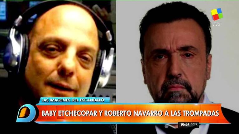 El video de la pelea a piñas de Baby Etchecopar y Roberto Navarro 