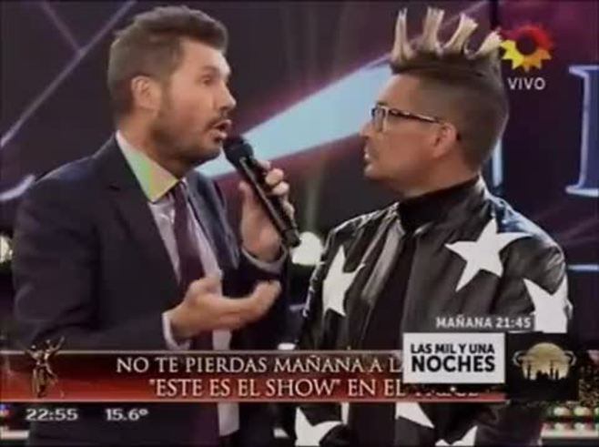 Luciano El Tirri recibió el saludo de Lionel Messi y Adrián Suar en ShowMatch
