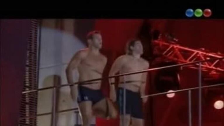 Sergio Goycochea y Ariel Ortega saltaron juntos en Celebrity Splash