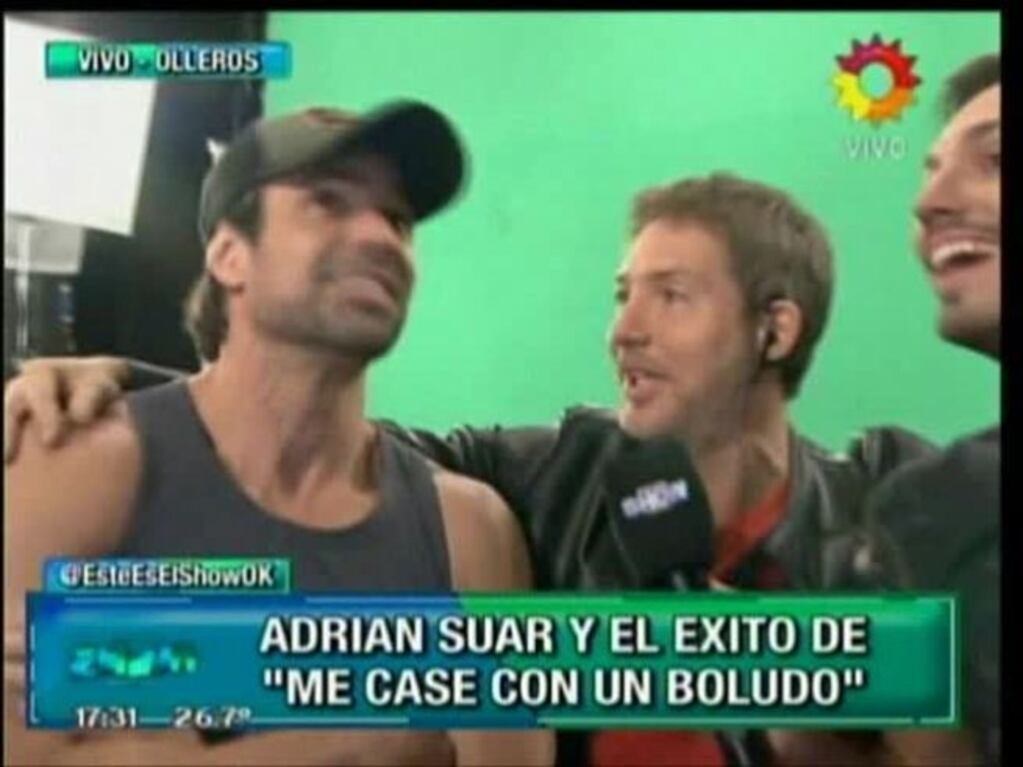 El divertido encuentro de Adrián Suar con Chato Prada y Fede Hoppe