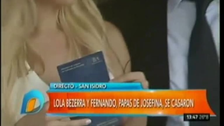 Lola Bezerra se casó y 'apuró' a su flamante marido en vivo en Intrusos: "Ahora quiero que Fernando diga todo lo que siente por mí" ¡y mirá lo que respondió Expósito!