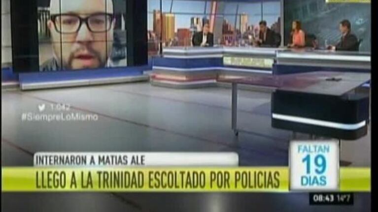 Matías Alé, internado e imputado por lesiones: el acta policial