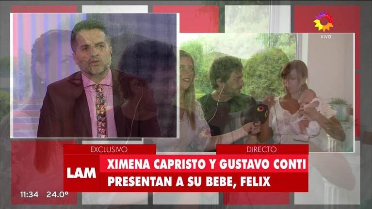 ¡La interrupción más dulce! Capristo le tuvo que dar la teta a su bebé… y Conti bromeó: "Mostró tantas veces las tetas que..."