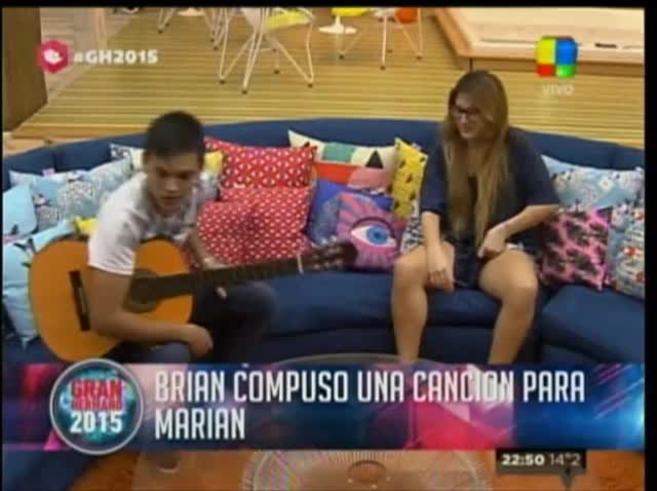Dos meses de amor en Gran Hermano: mirá la canción que Brian le dedicó a Marian