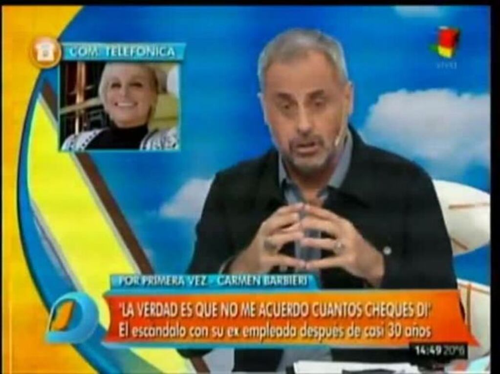 El cruce en vivo entre Jorge Rial y Carmen Barbieri en Intrusos