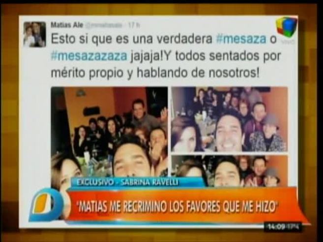 Ravelli y la imagen que le envió Alé cuando estaba en lo de Mirtha: "Es igual a la foto que le dediqué yo cuando me fui a Buzios"