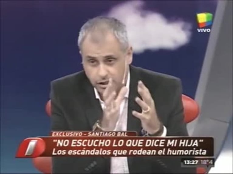 Rial levantó el guante de Bal y sostuvo lo dicho: "Es verdad que te dije pelotudo, porque te perdés a tu hija"
