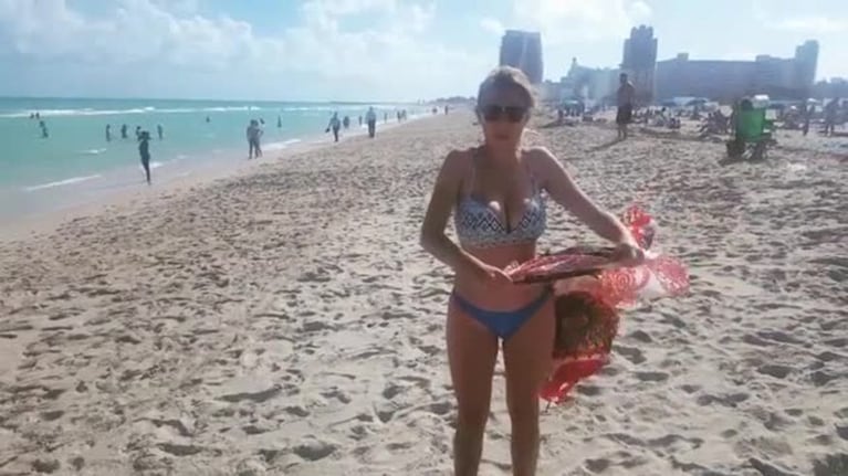 ¡Súper sexy! Nati Jota mostró cómo ponerse un pareo en una playa ventosa