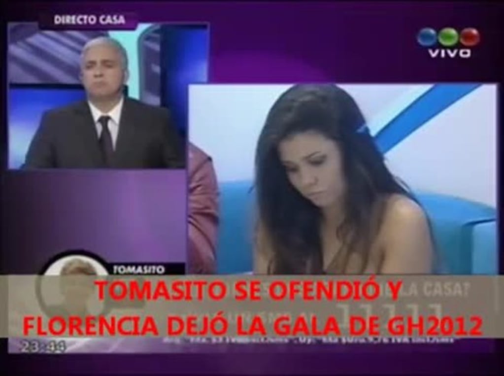 GH 2012: Tomasito se sintió agredido y Florencia dejó la gala en vivo