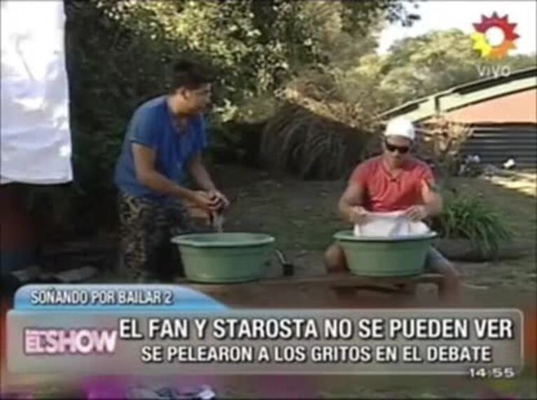 Otro ataque de ira del Fan de Wanda: ¡baldazo de agua a Joaquín Starosta!