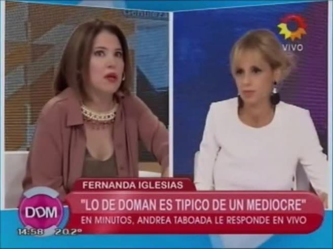 El cruce en vivo de Fernanda Iglesias y Andrea Taboada tras el escándalo