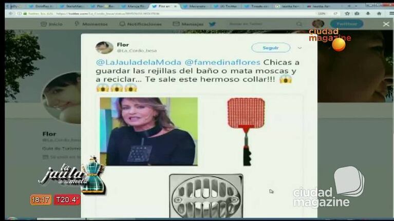 Karina Mazzocco se colgó una rejilla