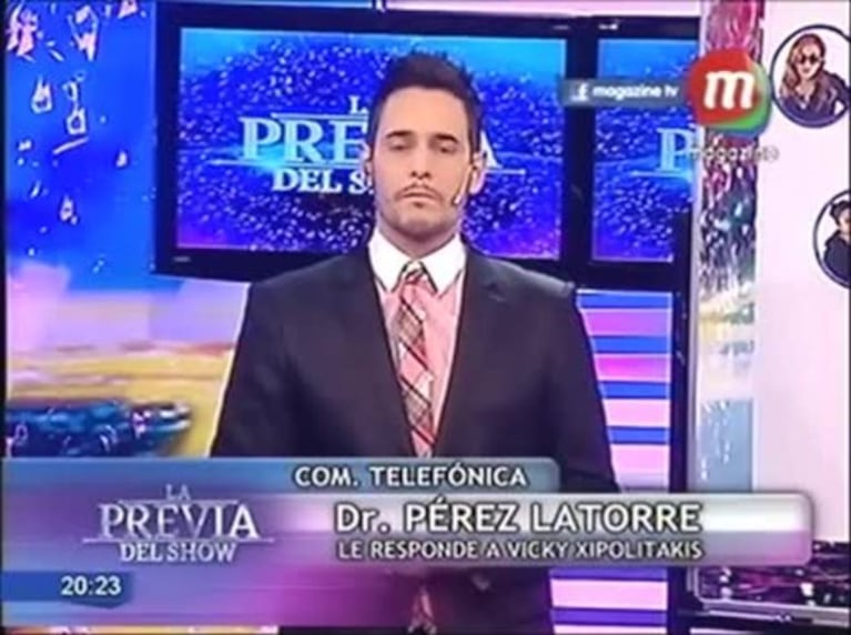 Vicky Xipolitakis y Cristian Pérez Latorre: escandaloso cruce en vivo por polémica cirugía